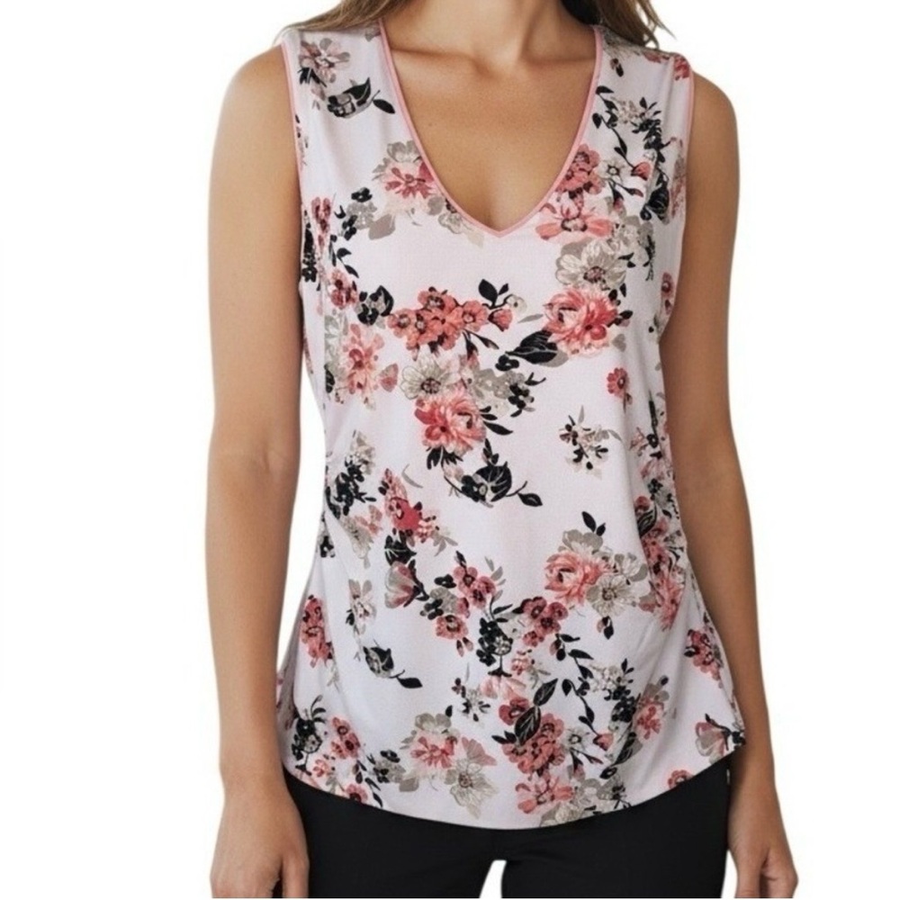 WHBM reversible Floral Sleeveless Top - Coral pink